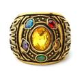 Cool Men Infinity War Thanos Band Colorful Jewelry Power Mind Soul Letters Ring.