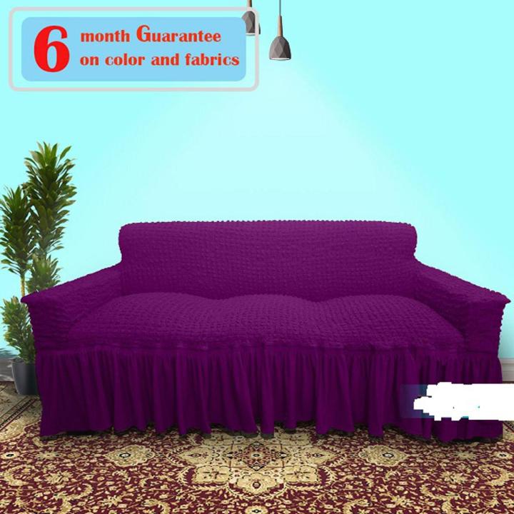 3 seater Turkey Elastic Sofa Cover purple colour