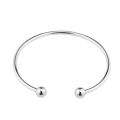 REGELIN 2pcs/lot Unscrew European Adjustable Cuff Open Bangles for Women Expandable Wire Bangles Bracelets With Bead Charms.
