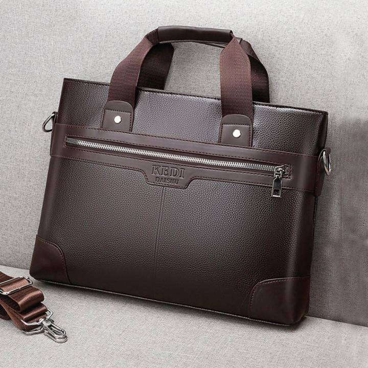 Men's Business Briefcases PU Leather Shoulder Messenger Bags Travel Handbag Totes For Macbook 13.3 14 15.4 inch Male Laptop Bag