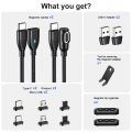 Computer Samsung ok Notebook Micro Type C Fast Charging SB C Cable Type C to U0W Magnetic AUFU 2PCS 10 PD 5A90 Degree Magnet Cable for Macbo.