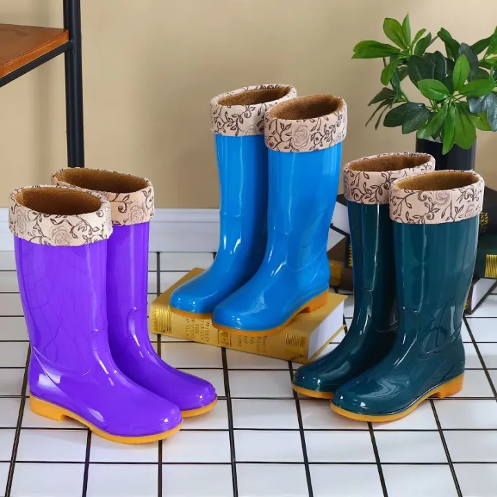 Women's%20Rain%20Boots%20High%20Tube%20Rain%20Shoes%20High-Top%20Anti-Slip%20Tendon%20Bottom%20Rain%20Boots%20Labor%20Protection%20Rubber%20Shoes%20Cute%20Waterproof%20Boots%20Kitchen%20-%20Image%209