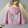 2 3 4 5 6 7 8 9 10 Year Butterfly Girls Jacket Autumn Hooded Zipper Windbreaker Coat Casual Unicorn Boys Outerwear Kids Clothes. 
