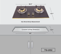 Gazi Smiss TG-202  Double Burner Gas Stove – Auto Ignition, Tempered Glass  LPG/NG Supported. 