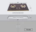 Gazi Smiss TG-202 Double Burner Gas Stove – Auto Ignition, Tempered Glass LPG/NG Supported.