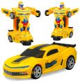 Transforming Robot Car, One Button Deformation Car Robot Toy with Realistic Race Car Sounds, LED Lights and Bump and Go Robot Function - FnF Shop BD. 