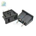 【YIYANGMAOYI111】5pcs AC 15A 125V 2 Pin US Plug Panel Mount US Outlet Power Socket Black.
