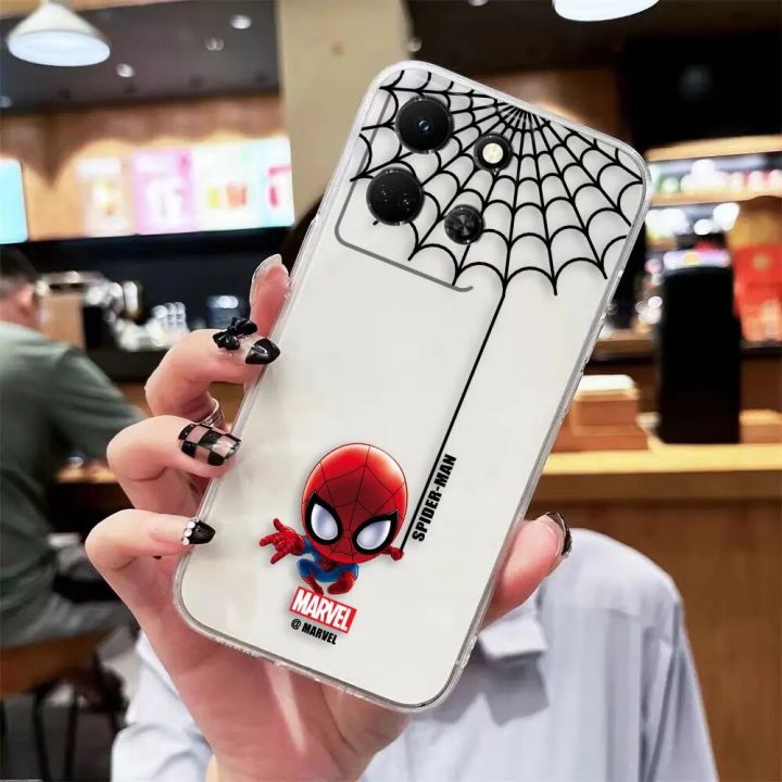 Clear%20Phone%20Case%20For%20Infinix%20NOTE%2010%2011%2012%2030%20SMART%204%205%206%207%20ZERO%20CAMON%2019%2020%20PRO%20Case%20Shell%20Cartoon%20Marvel%20Spider-Man%20Spider%20Web%20-%20Image%205