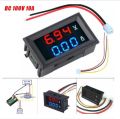 DC 0-200V 10A Digital Voltmeter Ammeter Blue + Red LED Dual Display Amp Volt Meter Car Voltage Current Monitor.