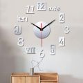 DIY Wall Clock - Modern 3D Mirror Wall Clock Decor,Roman Numerals Clock - Wall Sticker Clock Home Room Decor Black. 