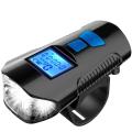 Rechargeable ABS LED Bicycle Front/Head Light with USB with Speedometer, Odometer and is Waterproof, Suitable for All Mountain and Road Bicycle and Bikes. 