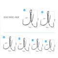 50pcs/ Set Treble Fishing Hooks Black Nicle Barbed Fishhooks Super Sharp Carp Triple Hooks Sea Tackle Accessories hot sell.
