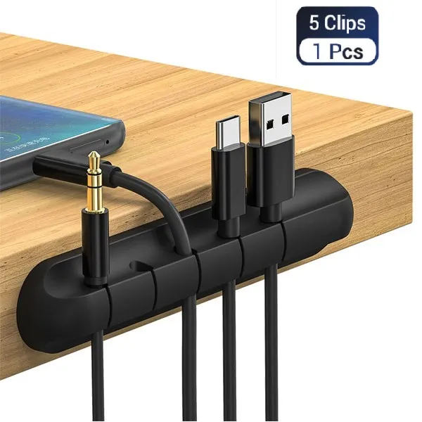 1pcs%205%20Clips%20Cable%20Holder%20Self%20Adhesive%20Cable%20Clips%20Cord%20Holder%20Organizer%20for%20Home%20and%20Office%20Desk%20Organization%20-%20Image%202