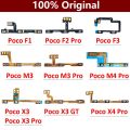 Original For Xiaomi Poco F1 F2 F3 M3 M4 X3 GT X4 Pro 4G 5G Power Switch On / Off Button Volume Key Button Flex Cable. 