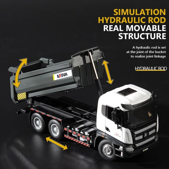 HUINA%201:50%20Diecast%20Car%20Model%20Alloy%20Simulation%20Vehicle%20Die-Cast%20Dump%20Truck%20Bulldozer%20Backhoe%20Loader%20Excavator%20Toys%20Collectables%20-%20Image%205