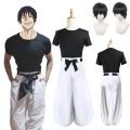 Jujutsu Kaisen Toji Fushiguro Cosplay Costume Anime Fushiguro Toji Cosplay Uniform Top Pants Suit Halloween Costume for Men.