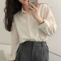 Spring and Autumn New Pure Color Korean Style Long-Sleeved Shirt Women's Design Sense Minority All-Match Casual Overshirt.