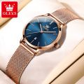 Olevs Ladies Watches Original Brand Waterproof Stainless Steel Strap Fashion Casual Rose Gold Quartz Analog Watch For Women.