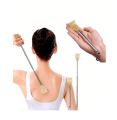 Plastic head stainless steel fourth section of telescopic itching scratching back itching rake does not ask for the elderly to massage and scratch device. 