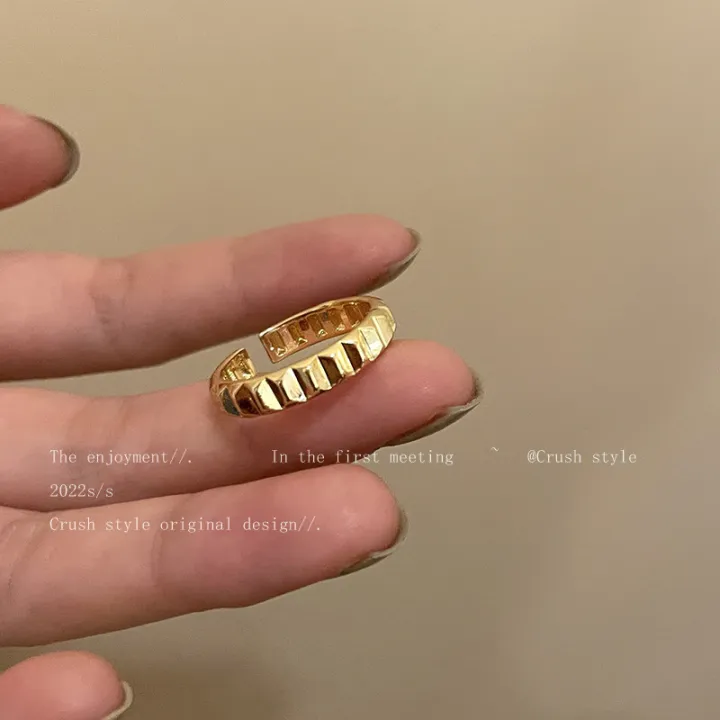 Japan%20and%20South%20Korea%20Geometric%20Square%20Zircon%20Ring%20Women's%20Fashion%20S925%20Silver%20Stripe%20Open%20Ring%20ins%20Design%20Sense%20Index%20Finger%20Ring%20-%20Image%207