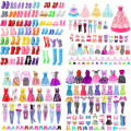 Doll Accessories for Barbie Doll Clothes Mixed Mini Dress Up Set Fashion Clothes High Heels Shoes Doll Part Children Toy Gifts.