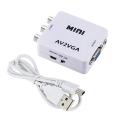 Mini HD AV2VGA Video Converter Convertor Box AV RCA CVBS to VGA Video Converter Conversor with 3.5mm Audio to PC HDTV Converter - Hdmi Cable. 