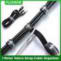 Floveme 1 Meter Velcro Strap Cable Organizer Wire Winder Tool For Managing Earphone Headphone Mouse Keyboard Charging Cable Desktop PC Cable Management - Black. 