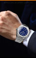 BINBOND B0233 Fashion Casual Men Watches Big Dial Silver Stainless Steel Calendar Quartz Wristwatch Classic Top Brand Male Clock.