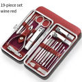 Nail clipper knife trimmer ear spoon 19PCS professional pedicure nail clipper tool nail clipper set stainless steel manicure. 