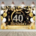 Happy 40th Birthday 40 40th Birthday Party Decorations 40 Years Old Birthday Man Birthday Table Runner Banner Door Curtain Decor. 