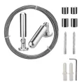 Wall Mount Curtain Wire Rod Set for Art Display - Stainless Steel Photo Hanging Wire Clothesline Wire Window Curtain Tension Wire Multi-Purpose Crafts (5 Meter). 