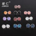 Quick sell 10 colors New Fashion Shiny Austrian Crystal Rhinestone Brincos Ear Studs Earrings for Women Girl Female.
