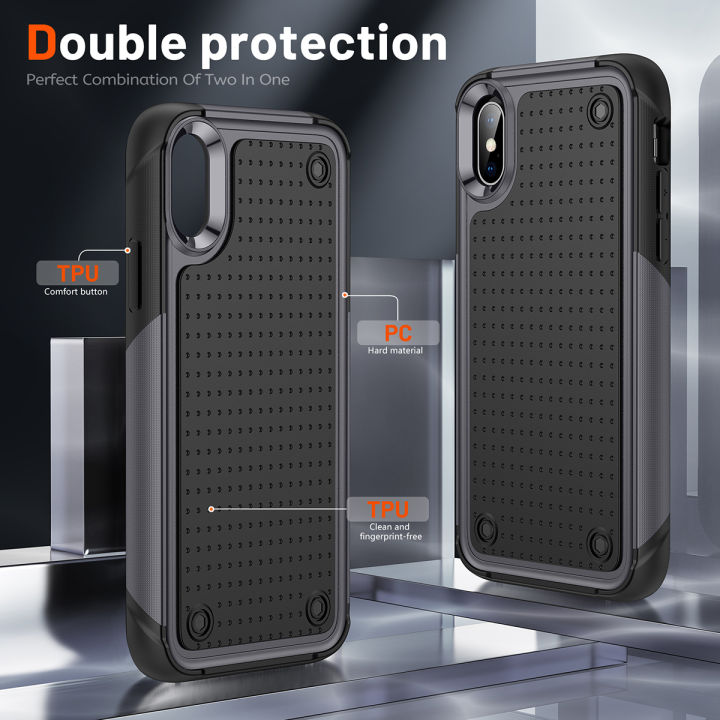 Anti-fall%202%20in%201%20Heavy%20Duty%20Armor%20Case%20For%20iPhone%20XS%20/%20iPhone%20X%20Phone%20Case%20Shockproof%20Soft%20Casing%20Hard%20Back%20Cover%20-%20Image%204
