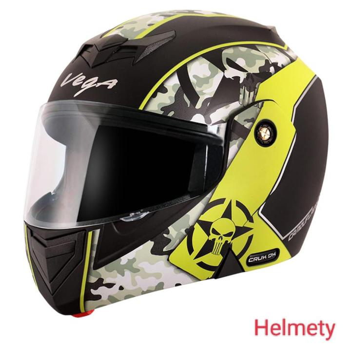 Vega Crux Dx Victor Dull Black Neon Helmet