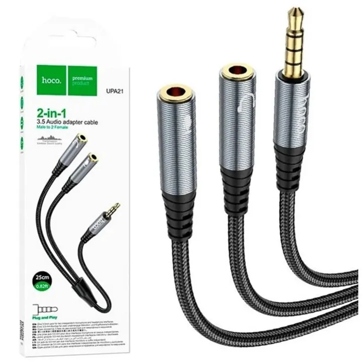 Hoco%20UPA21%20Audio%20Adapter%20Cable%20For%203.5mm%20Male%20To%202*3.5mm%20Female%20-%20Image%202