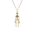 Retro Punk Skeleton Ghost Pendant Necklace Halloween Skull Necklace Long Sweater Chain Accessories for Women Men Teen Party Gift. 