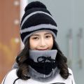 3 in1 Women's Cold Weather Sets Womens Winter Scarf Set with Filter, Hat Cap. 