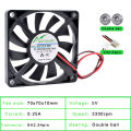ACP7010 7cm 70mm fan 70x70x10mm DC5V 12V 24V 2pin 2 wires for the cooling fan of the chassis power supply charger inverter.