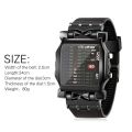 New Unisex Square Style Cool Colorful LED Digital Watch Binary Wrist Black.