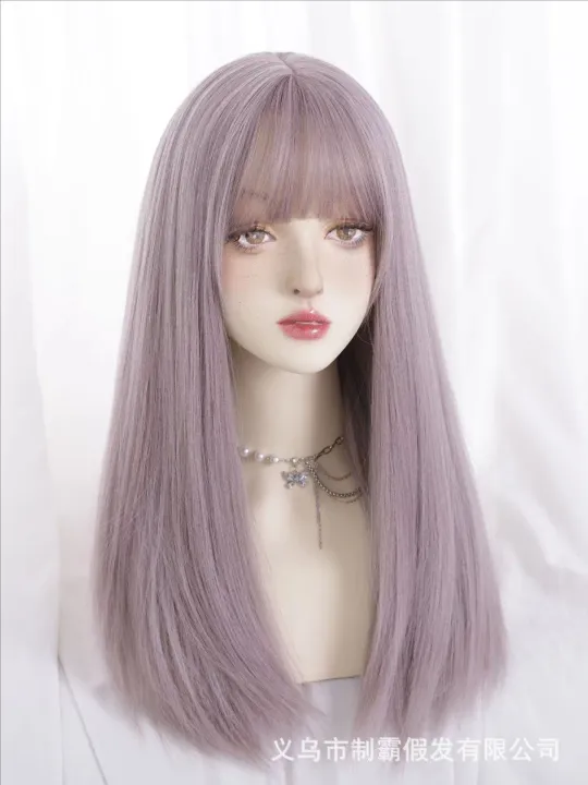 Wig%20Women's%20Long%20Straight%20Hair%20Mid-Length%20Natural%20Bangs%20Korean%20Style%20Women's%20Team%20Sweet%20Realistic%20Online%20Influencer%20Fashion%20Simulation%20Full-Head%20Wig%20Women%20-%20Image%208