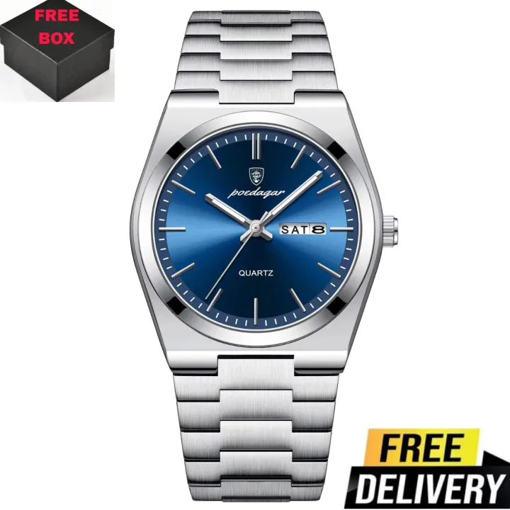 NEW%20POEDAGAR%20930%20Men's%20New%20Luxury%20Luminous%20Date%20Week%20Stainless%20Steel%20Quartz%20Watch%20For%20Men%20-%20Image%204