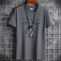 Kwai New Summer Short Backing Shirt Round Neck T-shirt Fashion Couple Half Sleeve Men's T.