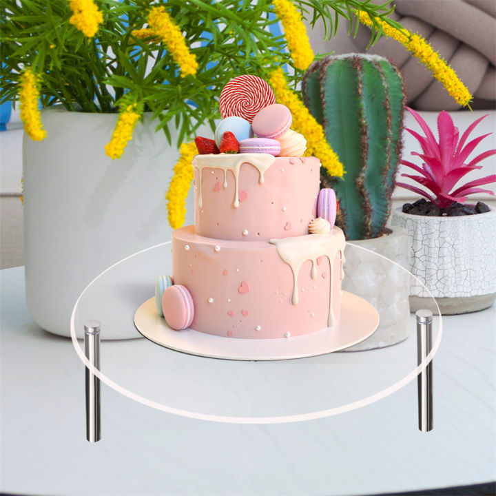 GC Acrylic Cake Stand Clear Cake Display Stand Dessert Table Display Shelf Metal Food Stands Display Holder Round Party Supplies Cupcake Stands For Birthday Wedding Party