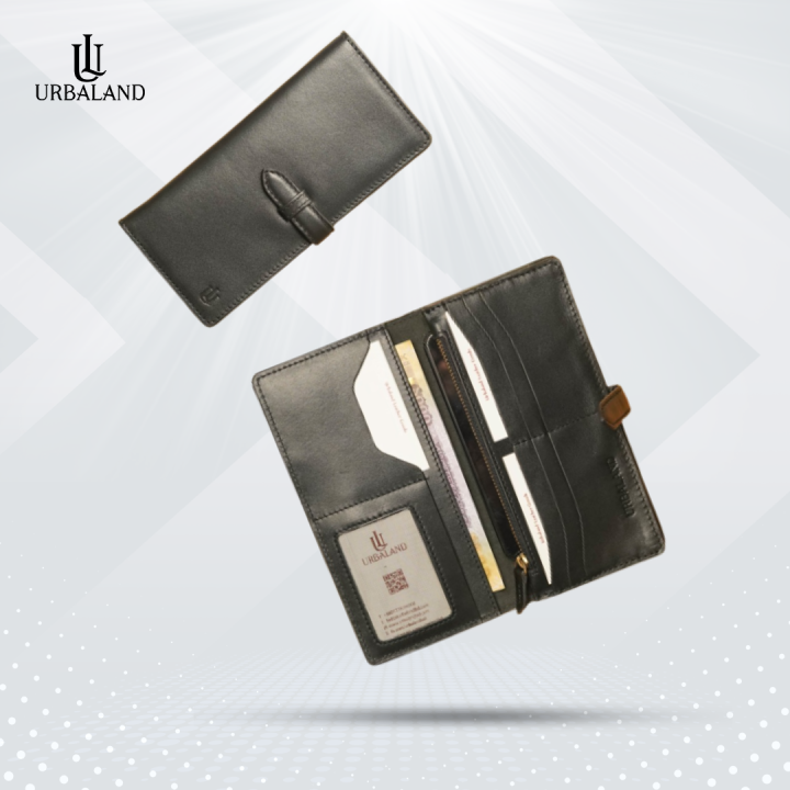 Urbaland Pure leather Harro Long Wallet for men Black