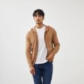 MVLYFLRT 100% Goat Cashmere Cardigan Men's Hooded Zipper Hoodie Autumn/Winter Large Knitted Loose Jacket New Warm Top. 