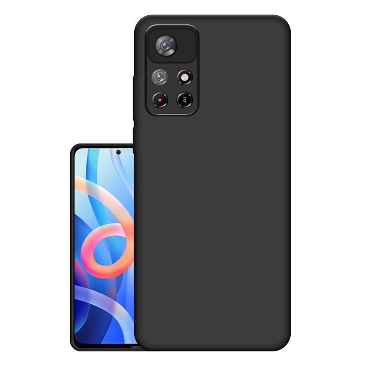 Xiaomi Redmi Note 11T 5G/ Note 11 5G Silicone Matte Flexible Soft Phone Case - Black - Phone Back Cover