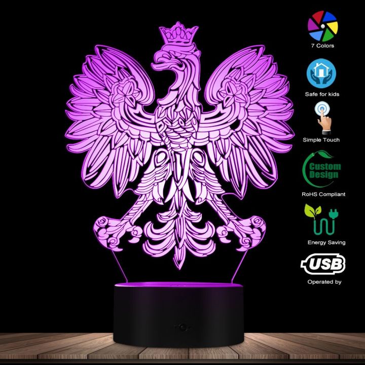 Polish%20Coat%20of%20Arms%20Polska%203D%20Optical%20illusion%20USB%20Light%20Home%20Decor%20Patriotic%20Polish%20Eagle%20Falcon%20LED%20Novelty%20Desk%20Night%20Lamp%20-%20Image%204