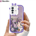 Jizetin for Vivo V23 5G Back Cover Rose Rabbit Square Camera Soft Rubber Phone Case.