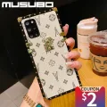 Musubo Luxury Flower Leather Phone Case For Samsung Galaxy S22 S23 Ultra S21 S20FE A13 A14 A53 A51 A52S Cover Girls Soft Square. 