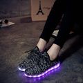 Unisex LED Luminous Shoes Flashing USB Rechargeable Lace-up Lovers Shoes. 